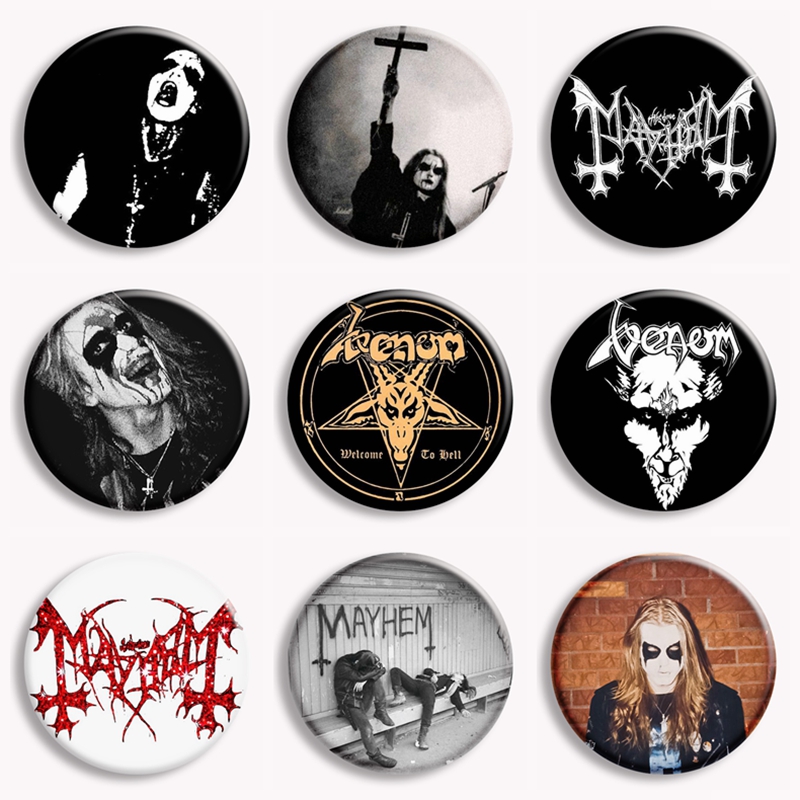 Vintage Collectible Buttons - Rock Mayhem Band นุ่มปุ่ม Pin Vintage