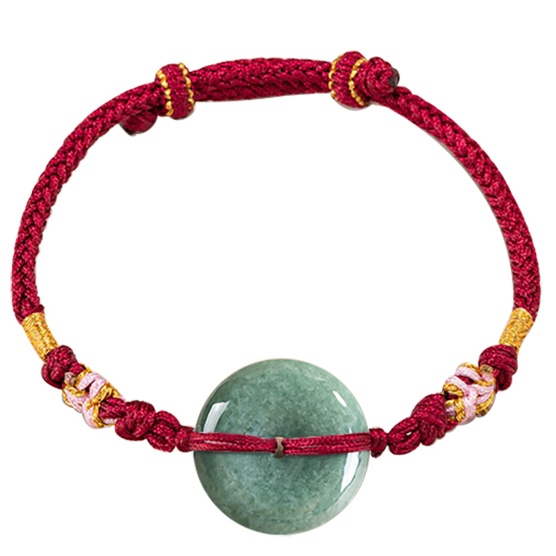 Vintage Collector - สีเขียวพม่า Jadeite Donut สร้อยข้อมือกําไลข้อมือหยกพม่าธรรมชาติอุปกรณ์เสริมแฟชั่นเครื่องประดับ Vintage Talismans