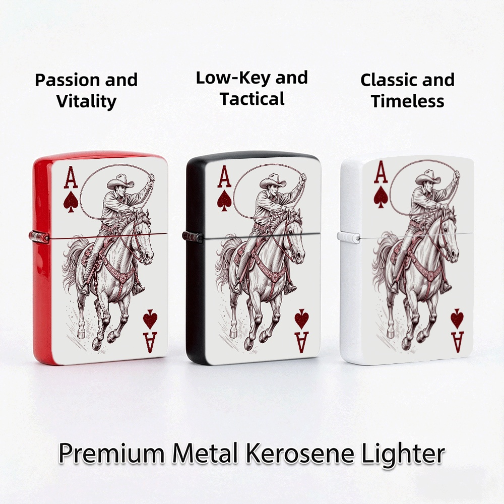 ไฟแช็กฝาพับลายคาวบอยโรดีโอ ไพ่ - Vintage Collectible Playing Cards บทวิจารณ์และราคา