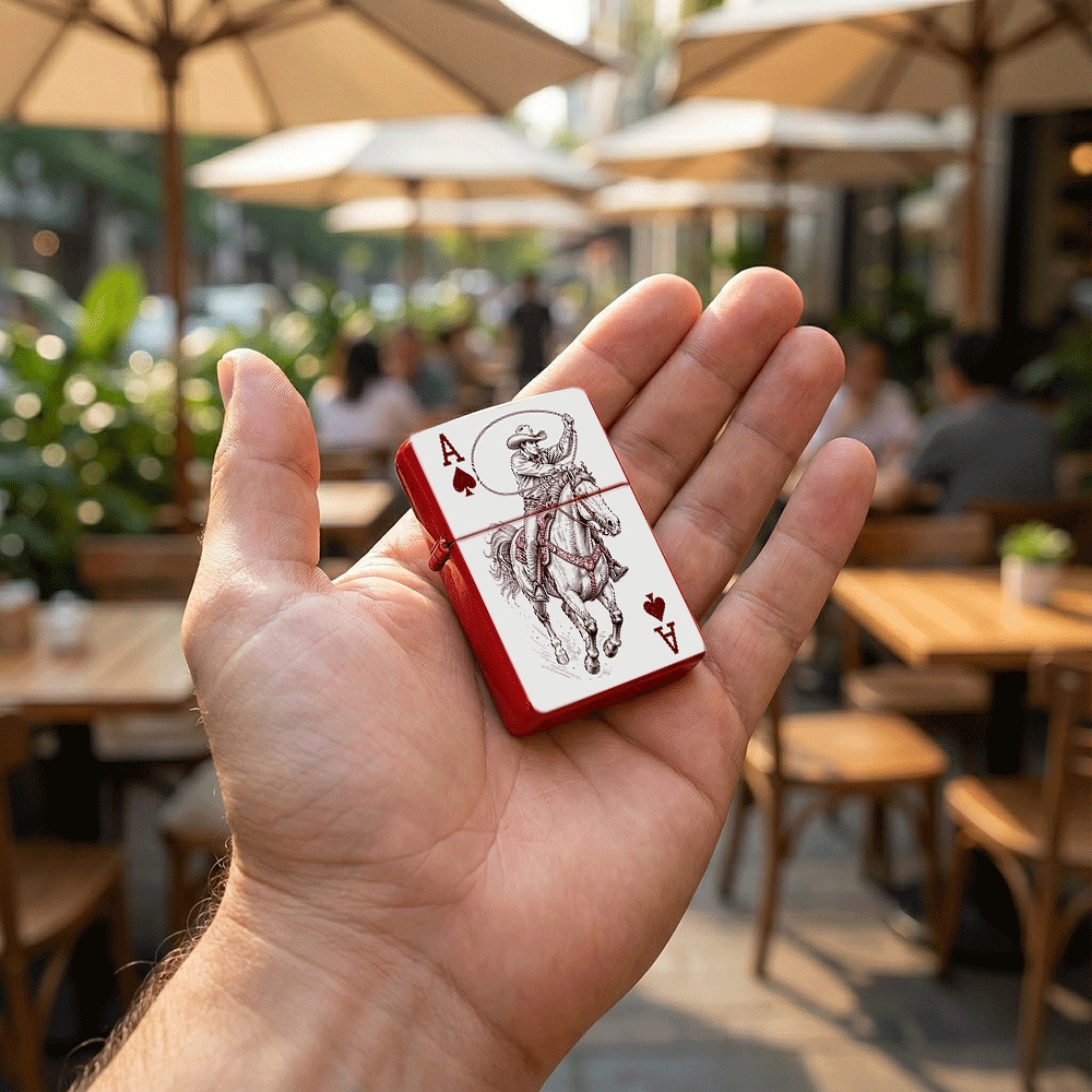 ไฟแช็กฝาพับลายคาวบอยโรดีโอ ไพ่ - Vintage Collectible Playing Cards บทวิจารณ์และราคา