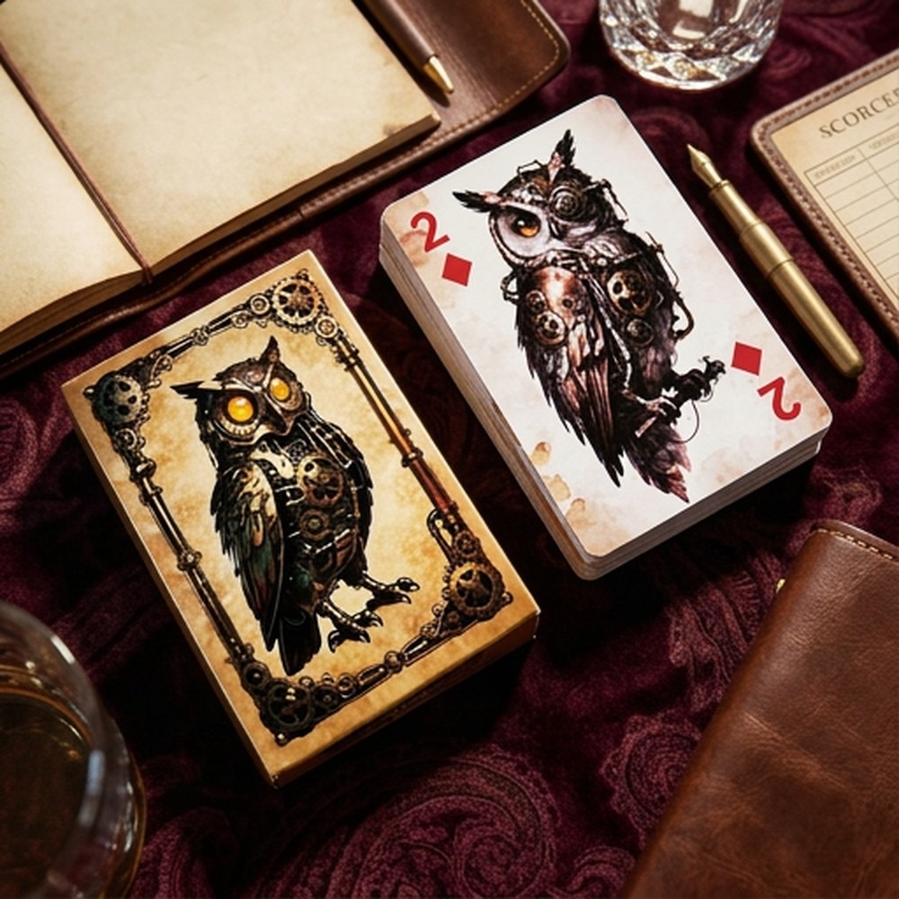 ชุดไพ่โป๊กเกอร์สไตล์สตีมพังก์  - Vintage Collectible Playing Cards บทวิจารณ์และราคา
