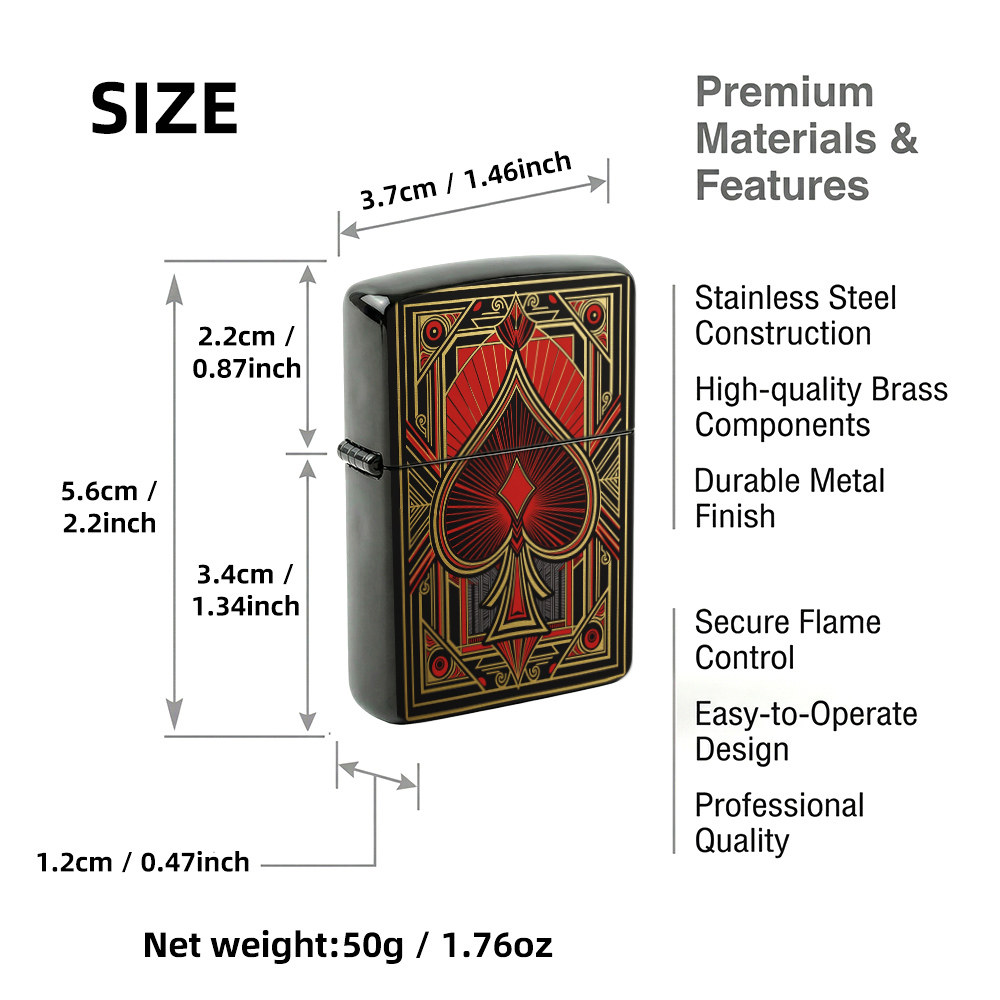 ไฟแช็คแบบฝาพับลายไพ่สปาดสไตล์อ - Vintage Collectible Playing Cards บทวิจารณ์และราคา