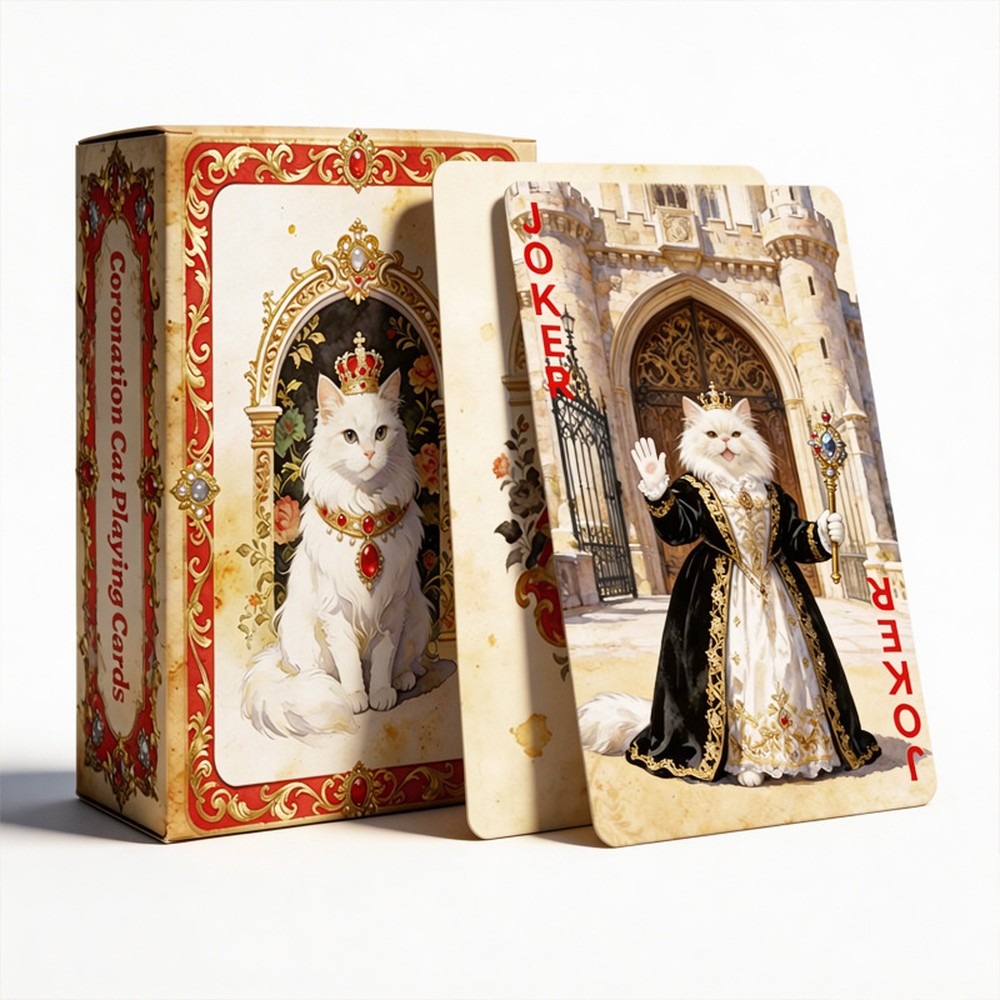 ชุดไพ่เล่นเกมลายแมวน่ารักสไตล์ - Vintage Collectible Playing Cards บทวิจารณ์และราคา