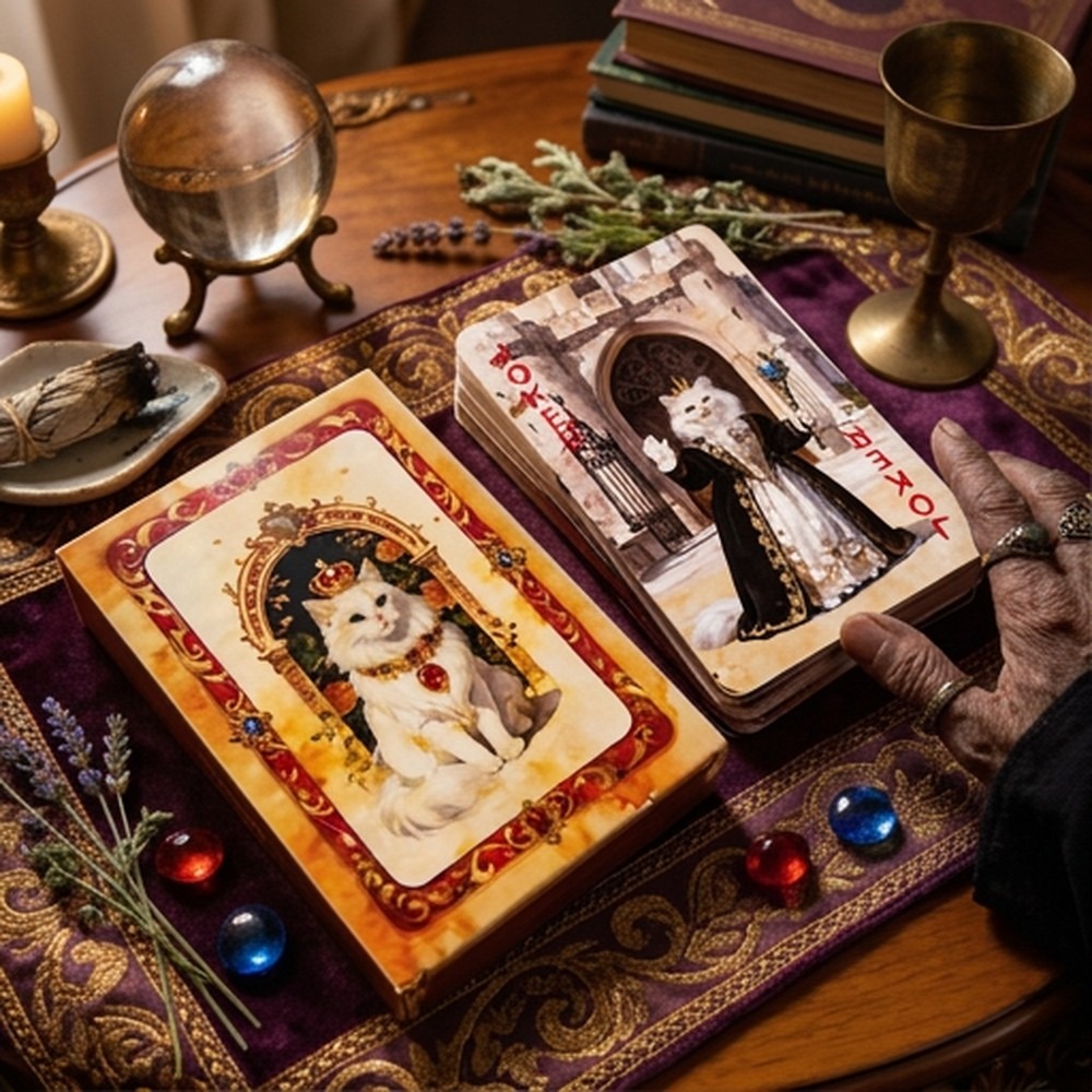 ชุดไพ่เล่นเกมลายแมวน่ารักสไตล์ - Vintage Collectible Playing Cards บทวิจารณ์และราคา