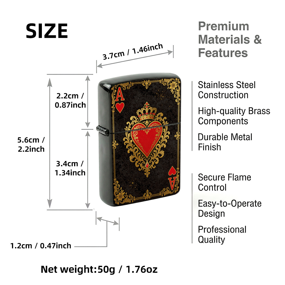ไฟแช็คฝาพับลายไพ่เอซหัวใจ ลายม - Vintage Collectible Playing Cards บทวิจารณ์และราคา