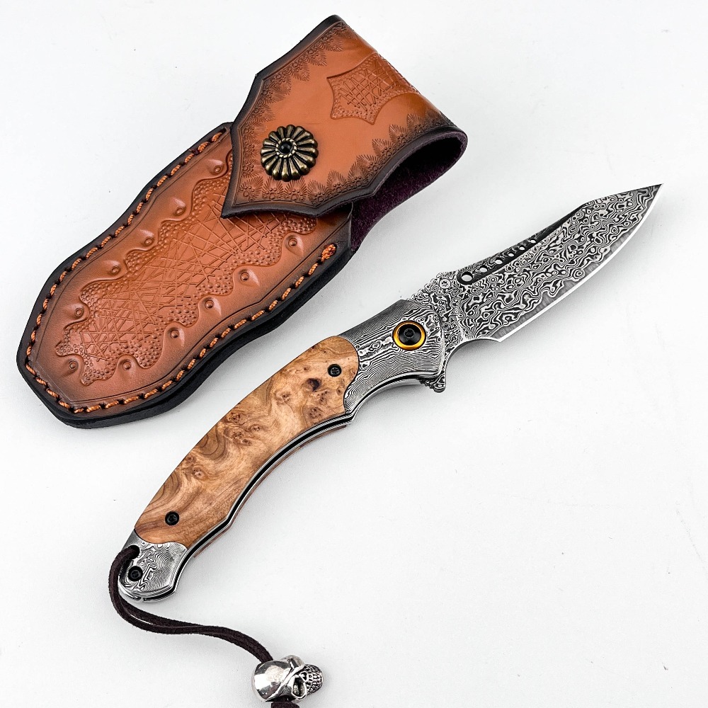มีดพับลายดามัสกัส ความแข็งสูง  - Vintage Collectible Knife บทวิจารณ์และราคา
