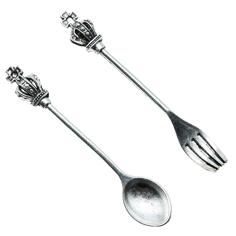 10Pcs โบราณเงินสีมงกุฎช้อน Cha - Vintage Collectible Spoons บทวิจารณ์และราคา