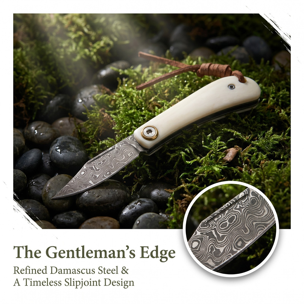 มีดพับวินเทจลายดามัสกัส ด้ามทำ - Vintage Collectible Knife บทวิจารณ์และราคา